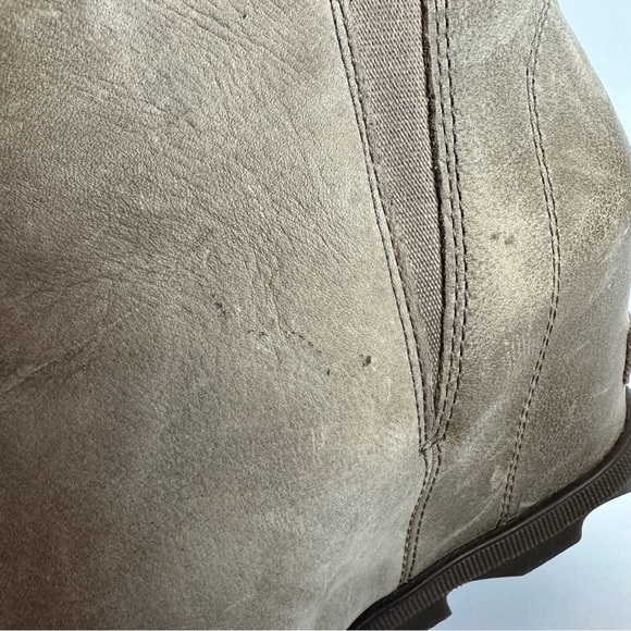 Sorel Joan Of Arctic Wedge II Booties Size 7.5 EU 38.5 Quarry Gray Leather Zip - Picture 6 of 10